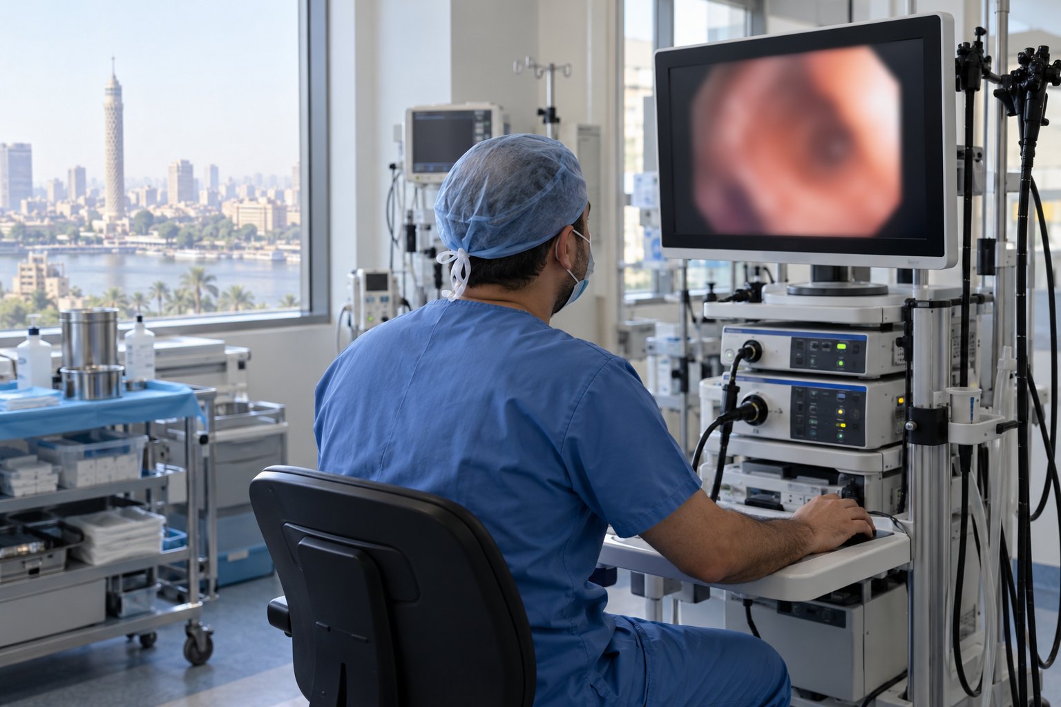 Upper GI endoscopy course cost in Egypt doctor training in Cairo endoscopy center